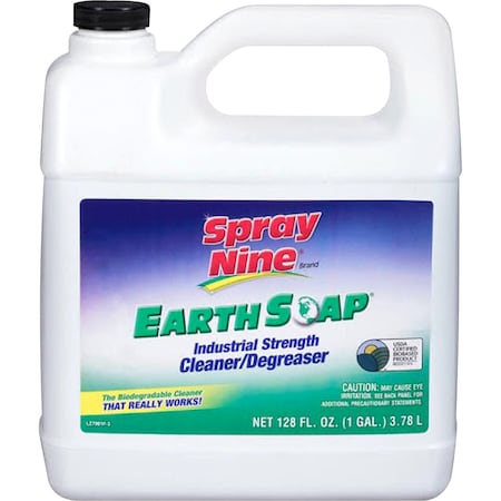 Spray Nine Earth Soap Cleaner, Degreaser, Bio-Based, 1 Gallon, Clear PTX27901